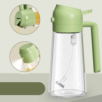 2-in-1 Oil Spray Bottle (500ml) – Mist & Pour Dispenser for Healthy Cooking