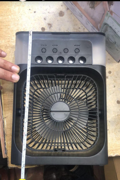 Portable Air Cooler Fan with Mist & LED Light – 3-in-1 Smart Cooling Solution
