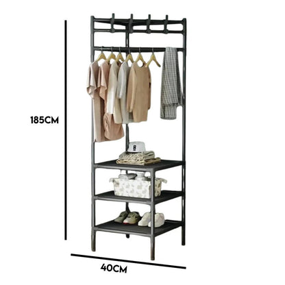 Multifunctional Corner Coat Rack – 3 Layer Space-Saving Storage Organizer