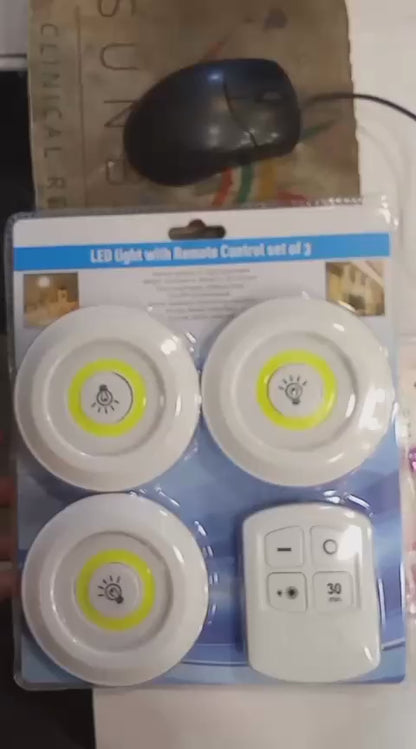 LED Cabinet Lights Set (3 Pack) – Wireless Tap Lights with Remote & Timer